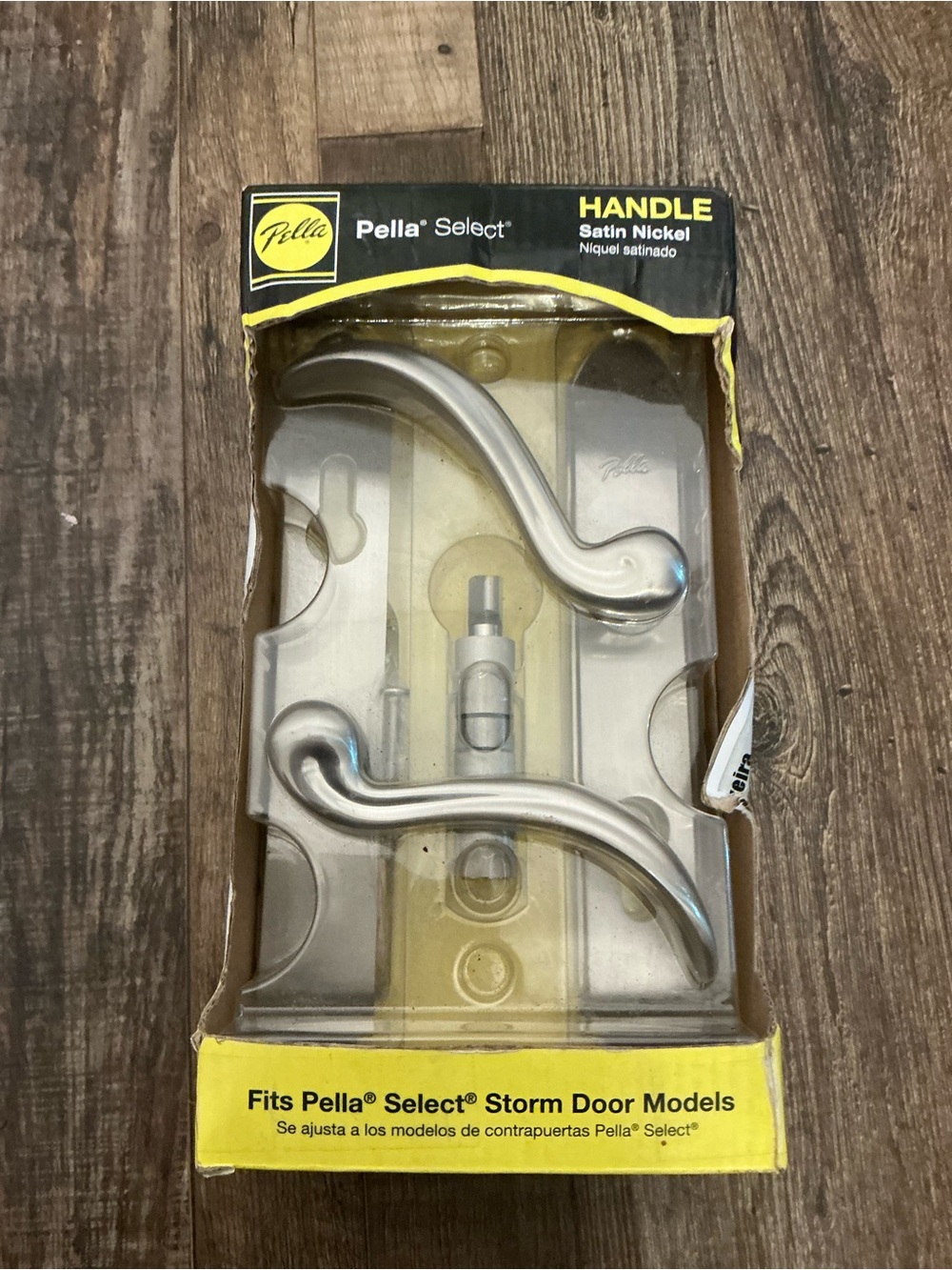 Pella Select Satin Nickle Storm Door Handle Set with keys 9099617